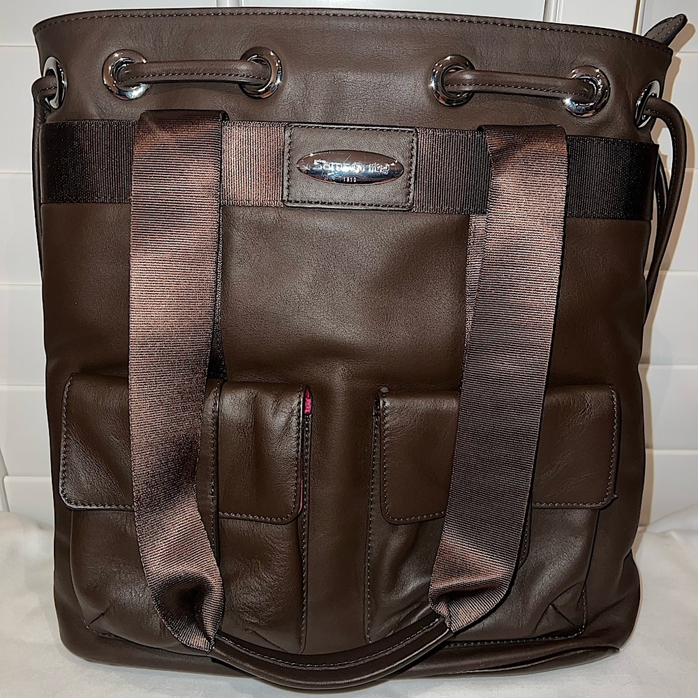 💻Samsonite Brown Leather Laptop Tote New